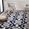 World Rug Gallery Cozy Moroccan Trellis Indoor Shag Area Rug 5'3'' x 7'3'' Navy 2525NAVY5X7 - alternate 2